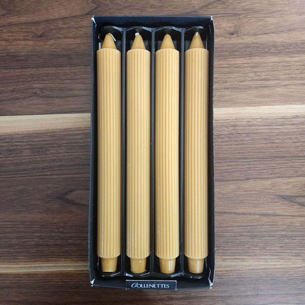 Collenette Dinner Candle 12" Natural Beeswax Root Company Premium 4 Count